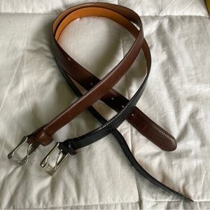 2 POLO Ralph Lauren Leather Belts Brown 34/Black Croc Embossed/36 sz 34/36 men